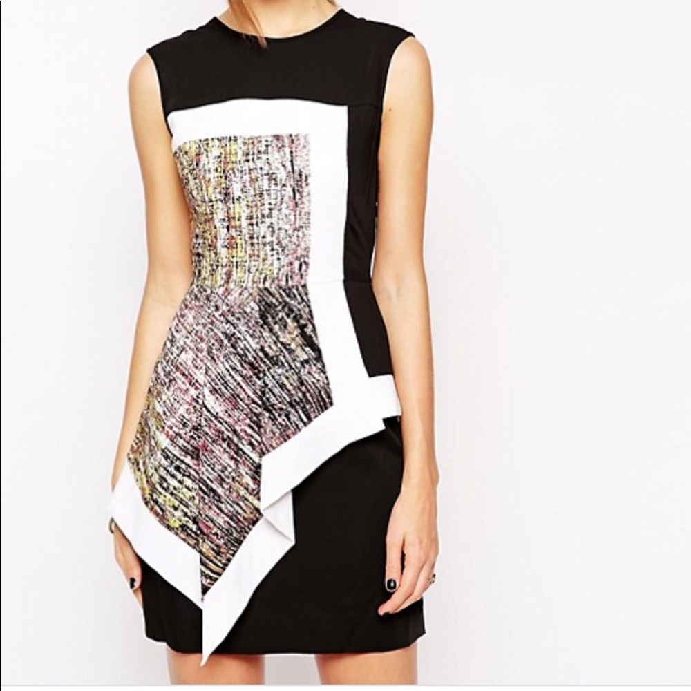 BCBGMAXAZRIA Alessandra Dress w/Drape Sketch Print